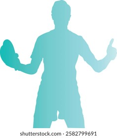 Table Tennis Player Silhouette on White Background. Vector Illustration in Colorful Design.