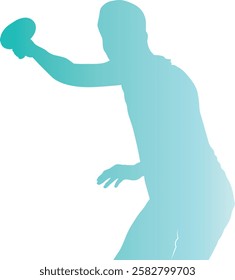 Table Tennis Player Silhouette on White Background. Vector Illustration in Colorful Design.