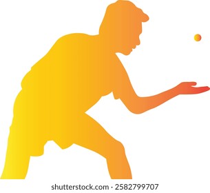 Table Tennis Player Silhouette on White Background. Vector Illustration in Colorful Design.