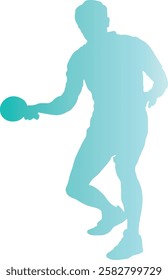 Table Tennis Player Silhouette on White Background. Vector Illustration in Colorful Design.