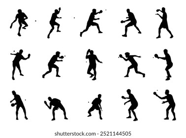 table tennis player silhouette vector