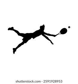 Table tennis player silhouette vector icon.