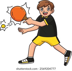 Table Tennis Player Smashing the Ball Clipart