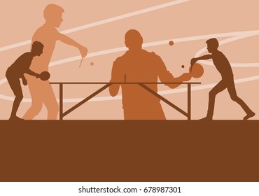 Table tennis player vector abstract background