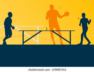 Table tennis player vector abstract background