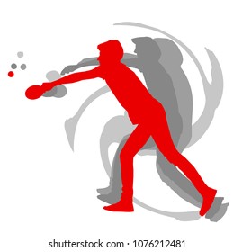 Table tennis player vector background isolated on white