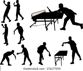 table tennis player vector silhouette