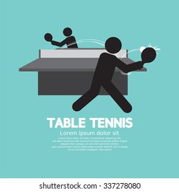 Table Tennis Players Symbol Vector Illustration