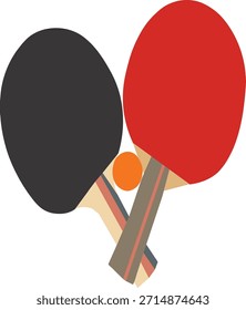 pôster de tênis de mesa com par de bastão e bola 