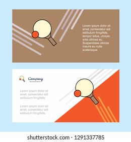Table tennis racket abstract corporate business banner template, horizontal advertising business banner.