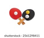 Table Tennis Racket with Ball icon 3d render concept of Ping-pong bat, Sport and Gaming competition icon vector illustration