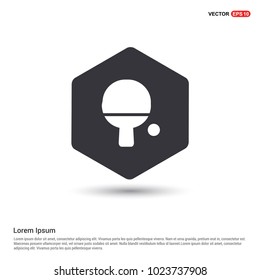 Table Tennis Racket and Ball Icon Hexa White Background icon template