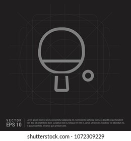 Table Tennis Racket and Ball Icon - Black Creative Background