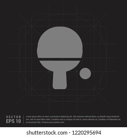 Table Tennis Racket and Ball Icon - Black Creative Background - Free vector icon