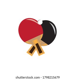 Table tennis racket and ball icon color design vector illustration