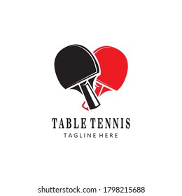 Table tennis racket and ball icon color design vector illustration