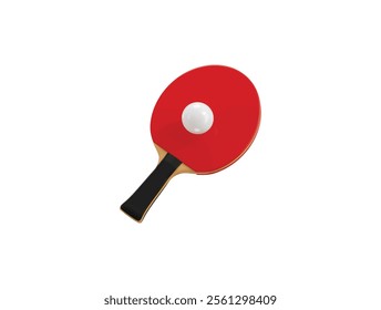 Table Tennis Racket with Ball icon 3d render concept of Ping-pong bat, Sport and Gaming competition icon vector illustration