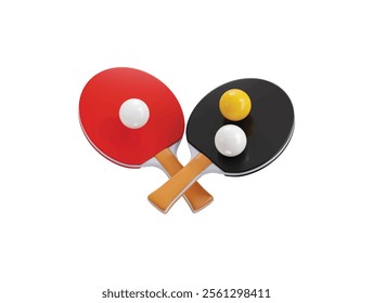 Table Tennis Racket with Ball icon 3d render concept of Ping-pong bat, Sport and Gaming competition icon vector illustration