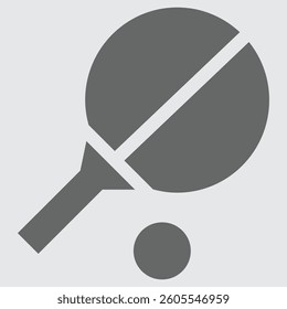 Table tennis racket and ball icon representing sport, skill, and competition.