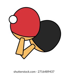 Table tennis racket and ball icon. Vector.
