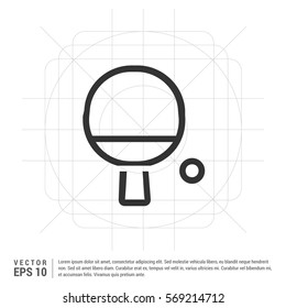 Table Tennis Racket and Ball Icon