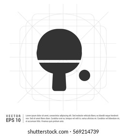 Table Tennis Racket and Ball Icon