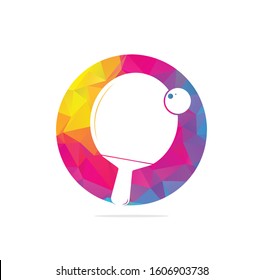 Table tennis racket with ball logo vector illustration. Table tennis retro logo or ping pong sport club vintage label vector.