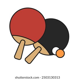 Table tennis racket and ball set. Vector.