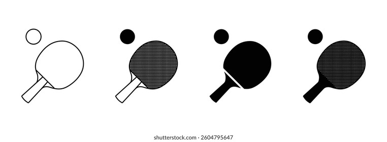 table tennis racket and ball silhouette vector illustration