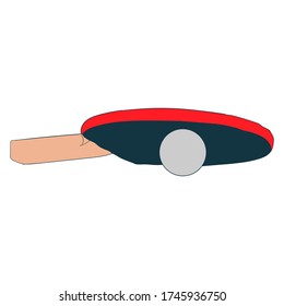 a table tennis racket and a ball sport vector illustration
