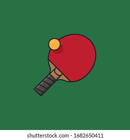 Table Tennis racket and ball vector illustration for World Table Tennis Day on April 6th. Individual sports color symbol.