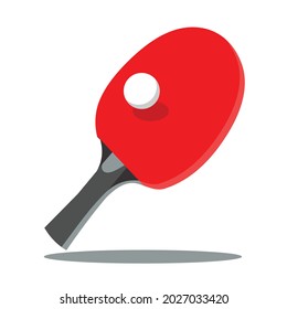 table tennis racket and the ball vector design
