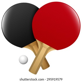Raqueta de tenis de mesa en negro y rojo