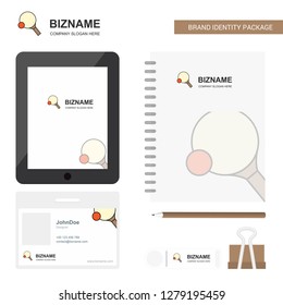 Table tennis racket Business Logo, Tab App, Diary PVC Employee Card and USB Brand Stationary Package Design Vector Template