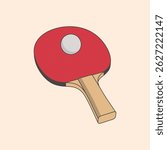 Table tennis racket. Color illustration on background. Vector graphics.
