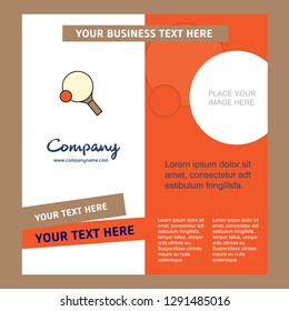 Table tennis racket Company Brochure Template. Vector Busienss Template