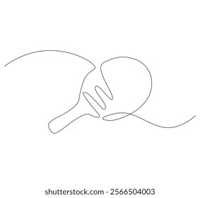 Table tennis racket continuous line. Continuous one line drawing table tennis racket. Sport, match  concept. Single line drawing