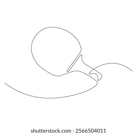 Table tennis racket continuous line. Continuous one line drawing table tennis racket. Sport, match  concept. Single line drawing