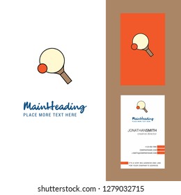 Table tennis racket Creative Logo and business card. vertical Design Vector