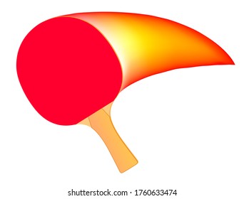 Table tennis racket with fire tail