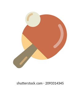 Table tennis racket flat icon. Cartoon illustration. Vector sign for mobile app and web sites.