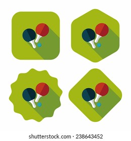table tennis racket flat icon with long shadow, eps10