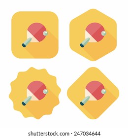 Table tennis racket flat icon with long shadow,eps10