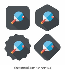 Table tennis racket flat icon with long shadow,eps10