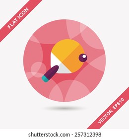 Table tennis racket flat icon with long shadow,eps10