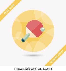 Table tennis racket flat icon with long shadow,eps10