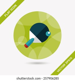 Table tennis racket flat icon with long shadow,eps10
