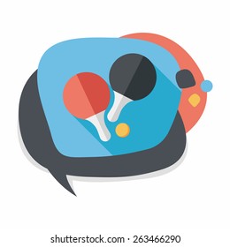 table tennis racket flat icon with long shadow,eps10