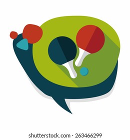 table tennis racket flat icon with long shadow,eps10