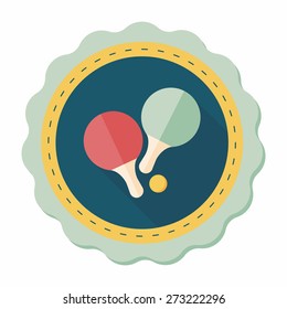 table tennis racket flat icon with long shadow,eps10